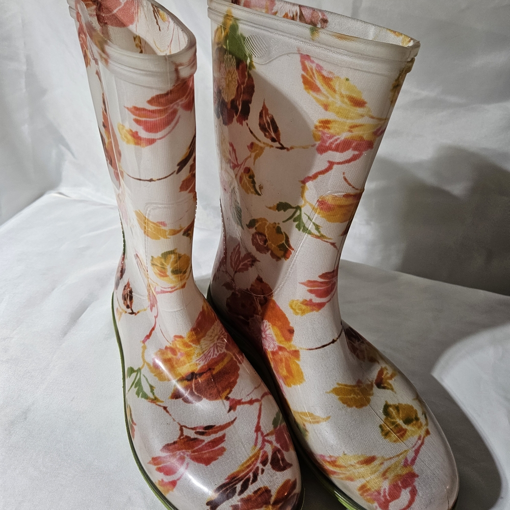 Sloggers Women's Multicolor Floral Rain Boots Size 8 Mid Calf